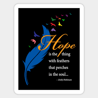 Hope quote, white type Magnet